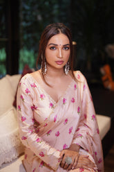 Nadia Blush Satin Silk Saree